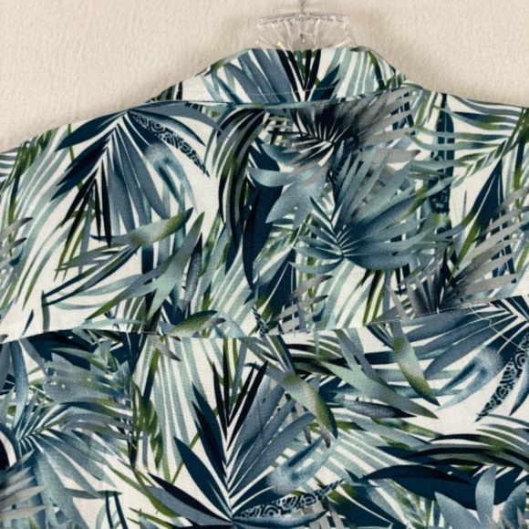KAHUNA BAY by Visitor Tropical Palm Tree Leaves Short Sleeve Button Down Shirt L - Picture 6 of 10
